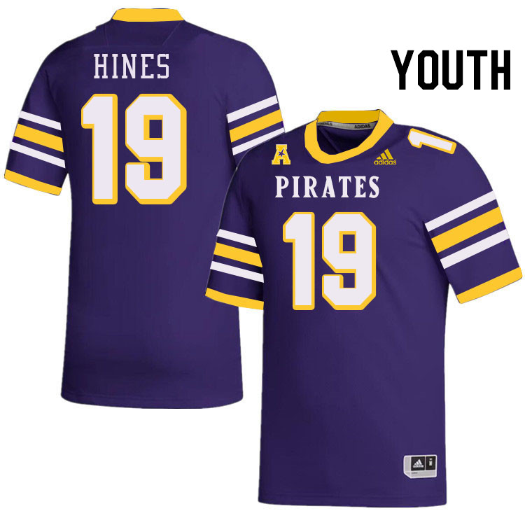 Youth #19 DeMarius Hines ECU Pirates College Football Jerseys Stitched-Throwback